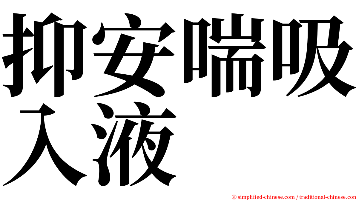 抑安喘吸入液 serif font