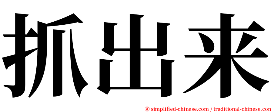 抓出来 serif font