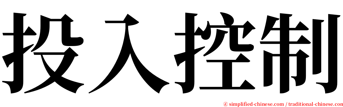 投入控制 serif font