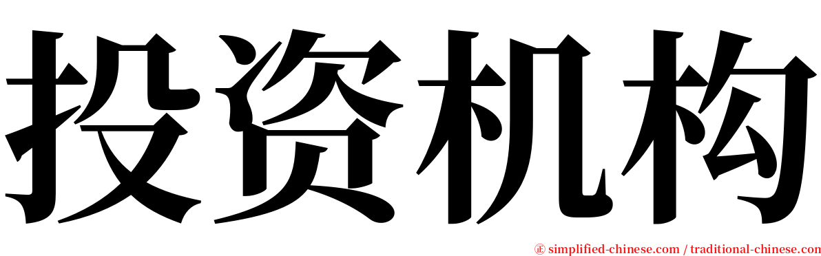 投资机构 serif font