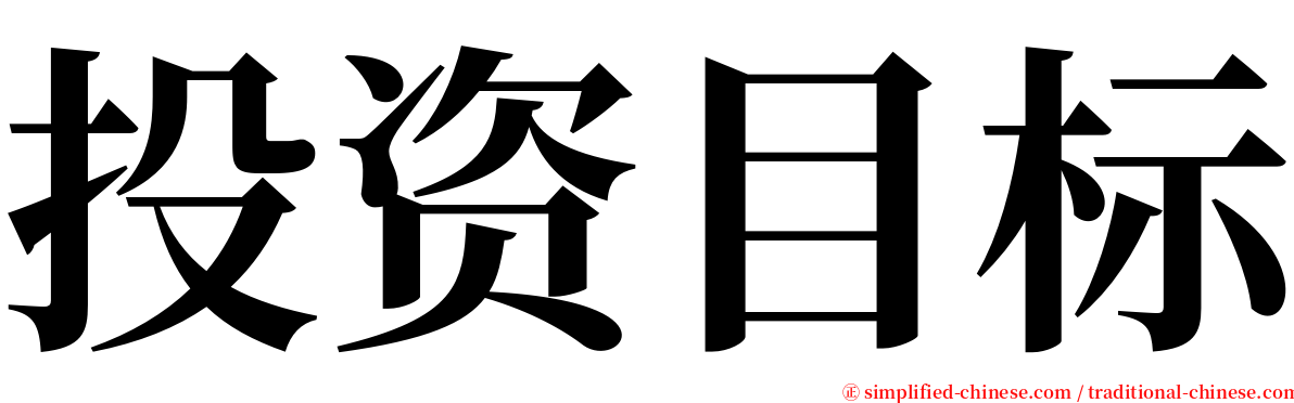 投资目标 serif font