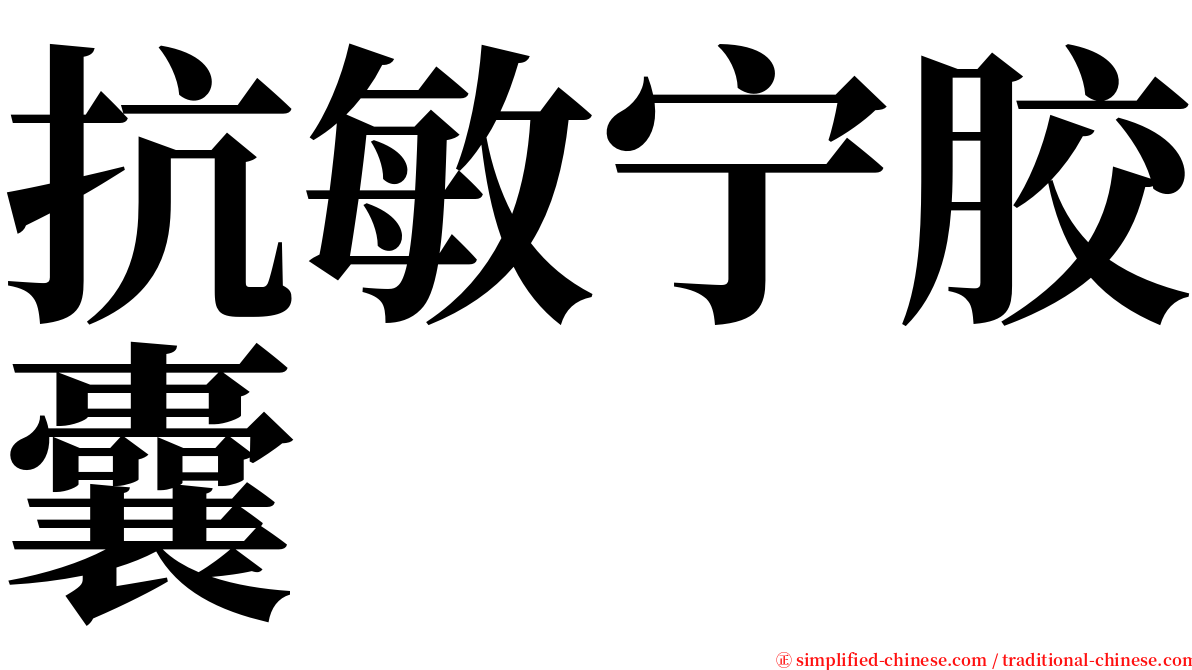 抗敏宁胶囊 serif font