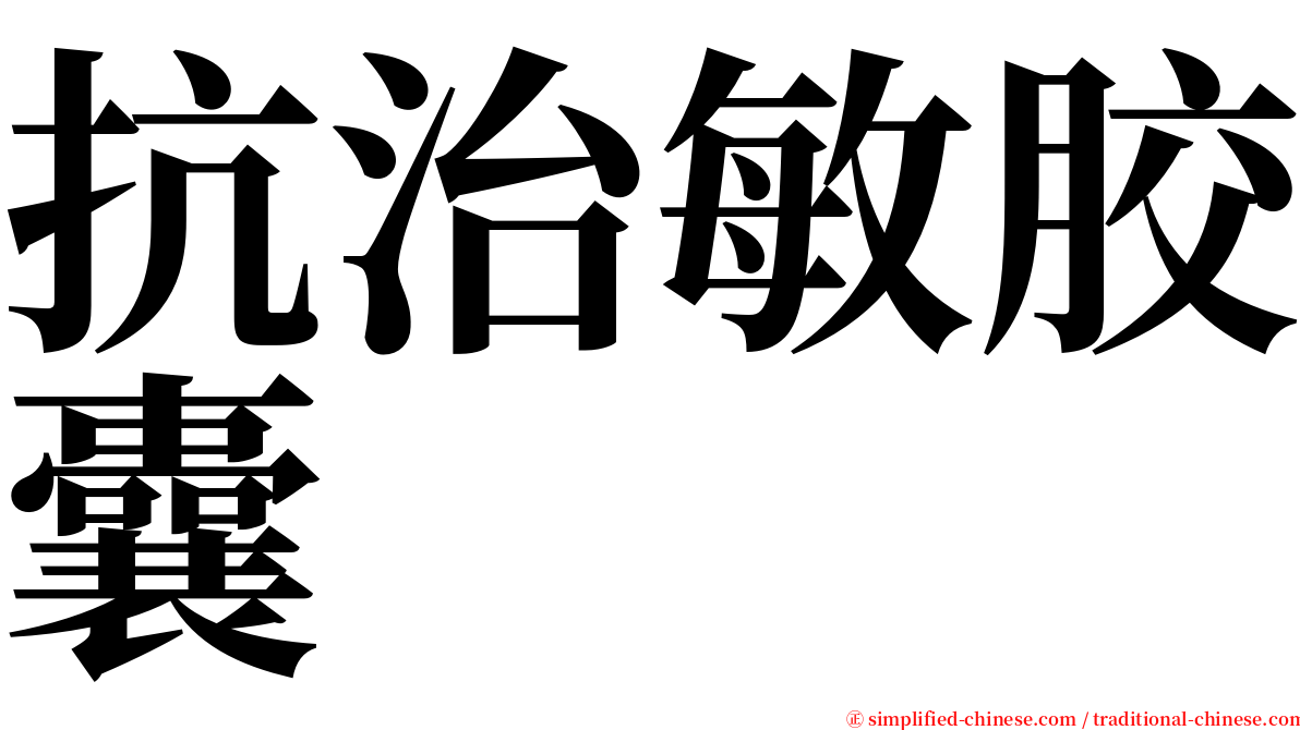 抗治敏胶囊 serif font