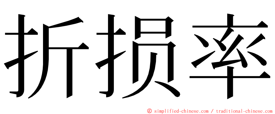 折损率 ming font