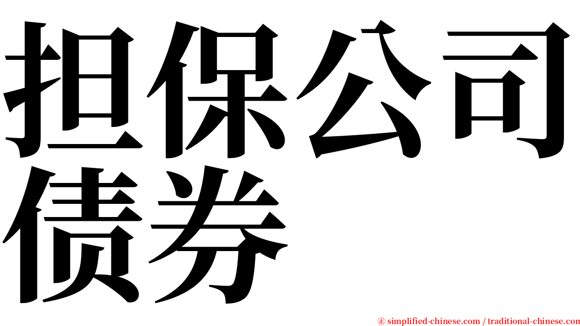 担保公司债券 serif font