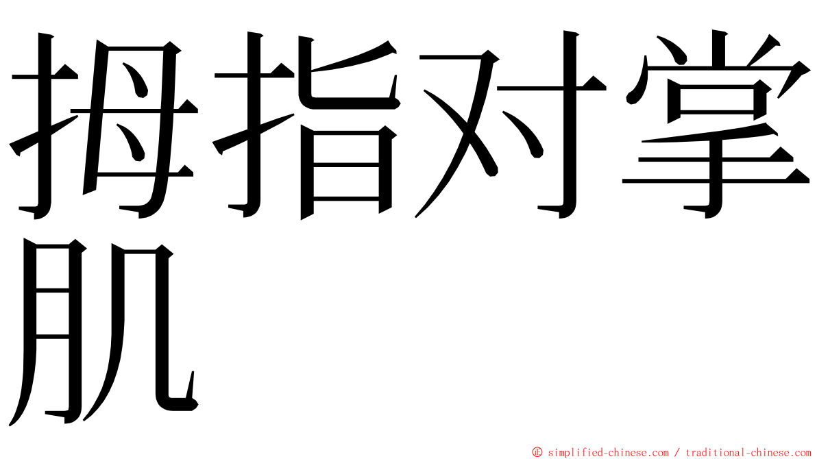 拇指对掌肌 ming font