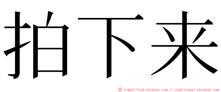 拍下来 ming font