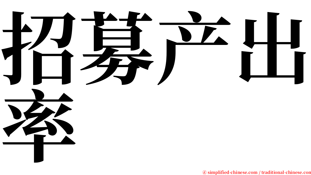 招募产出率 serif font