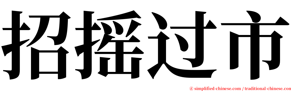 招摇过市 serif font