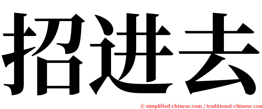 招进去 serif font