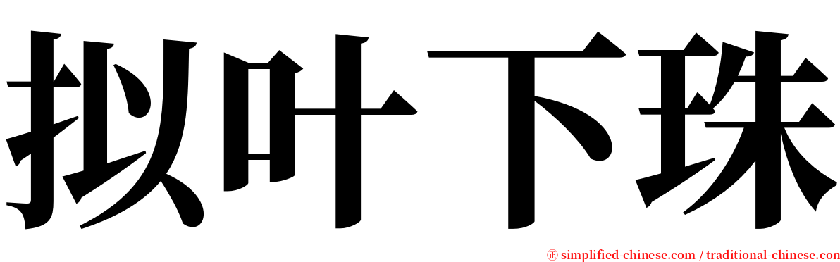 拟叶下珠 serif font