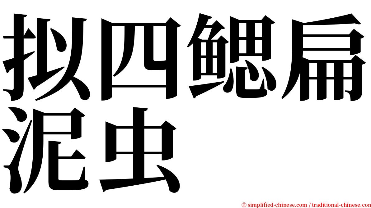 拟四鳃扁泥虫 serif font