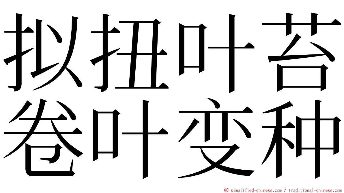 拟扭叶苔卷叶变种 ming font