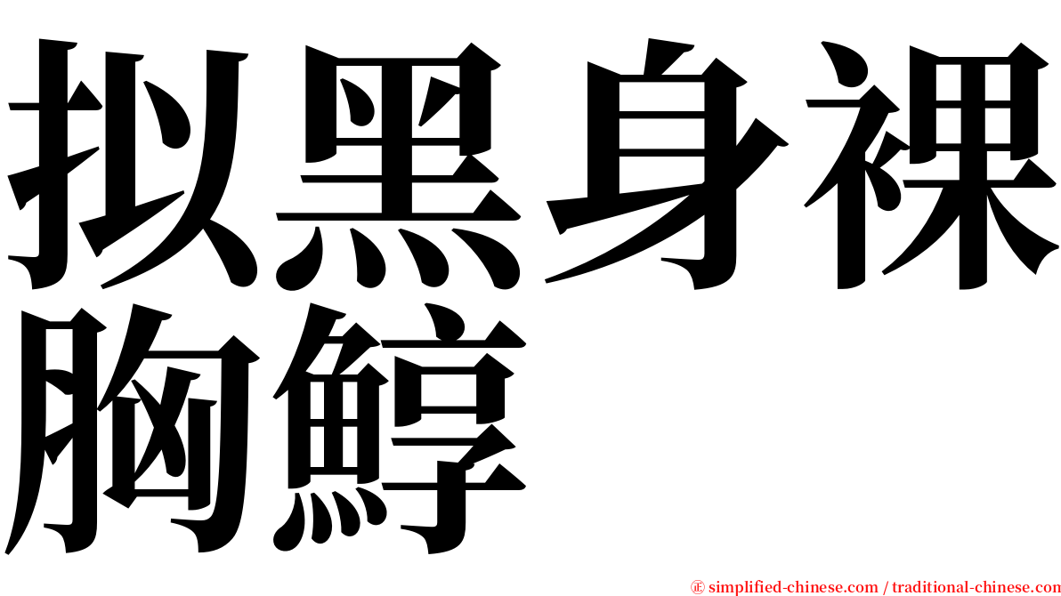 拟黑身裸胸鯙 serif font