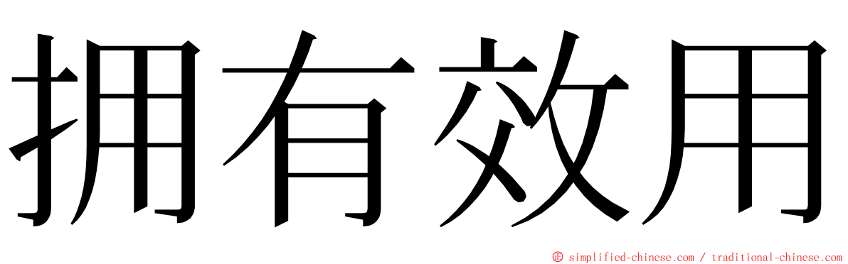 拥有效用 ming font