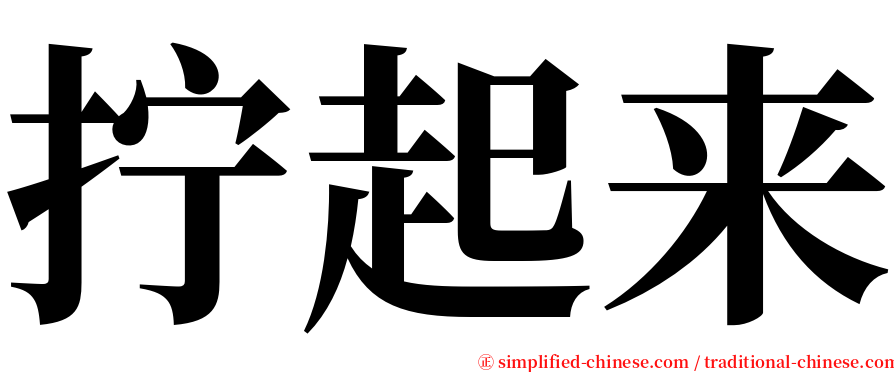 拧起来 serif font