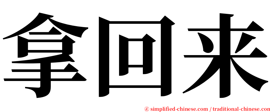 拿回来 serif font