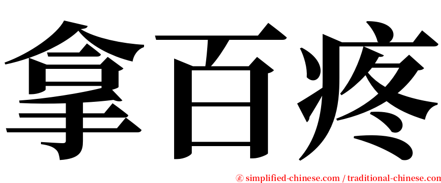 拿百疼 serif font