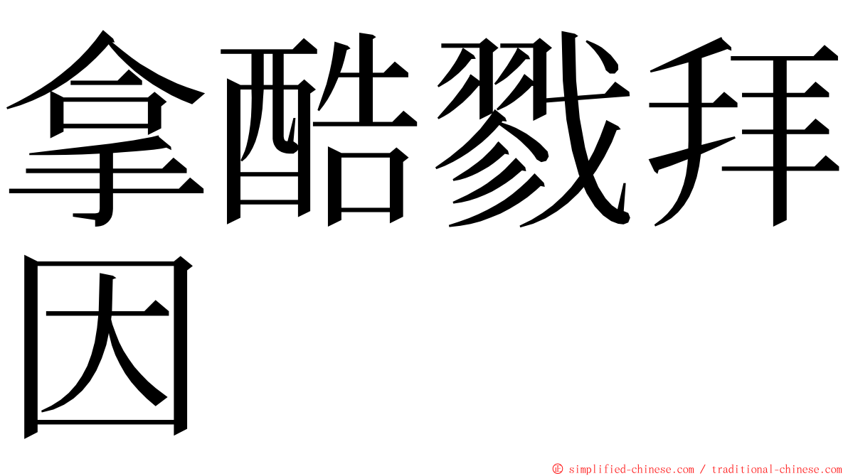 拿酷戮拜因 ming font