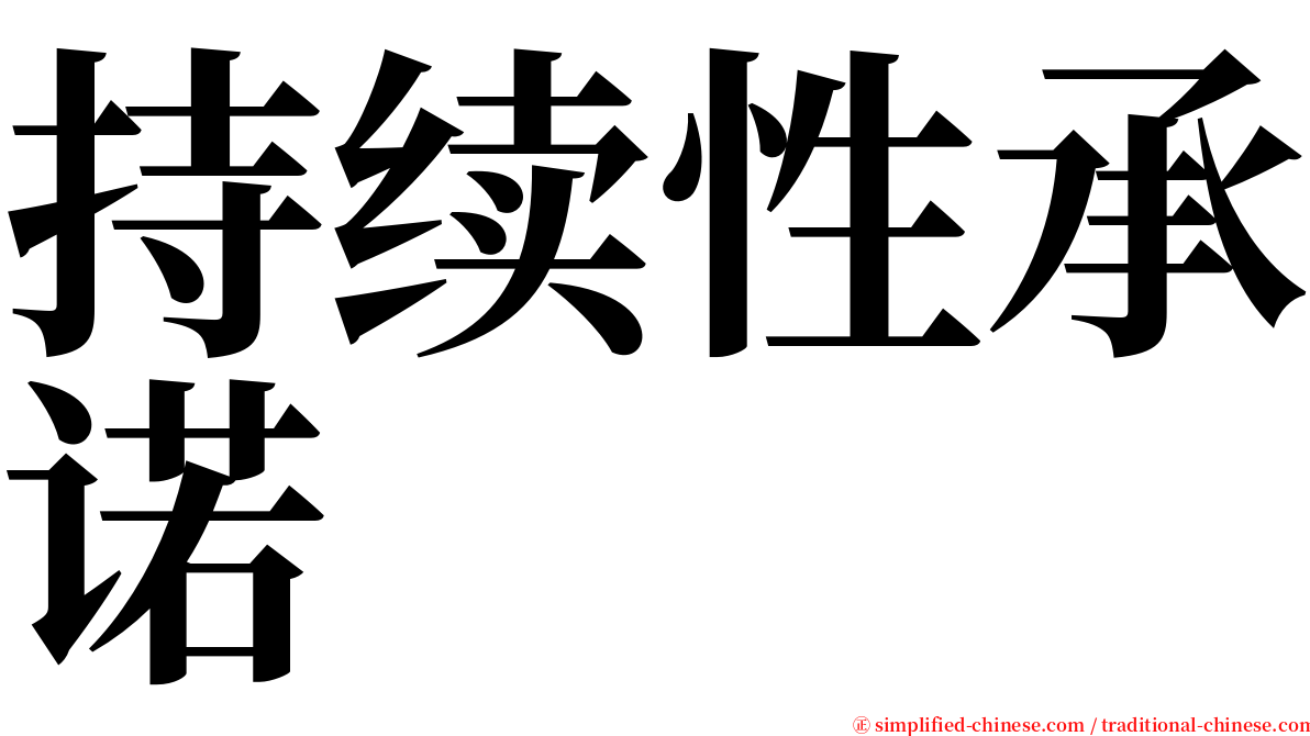 持续性承诺 serif font