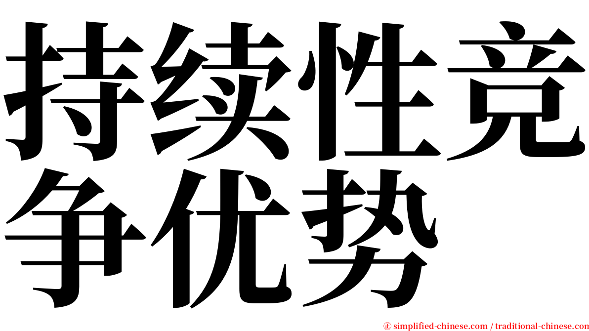 持续性竞争优势 serif font