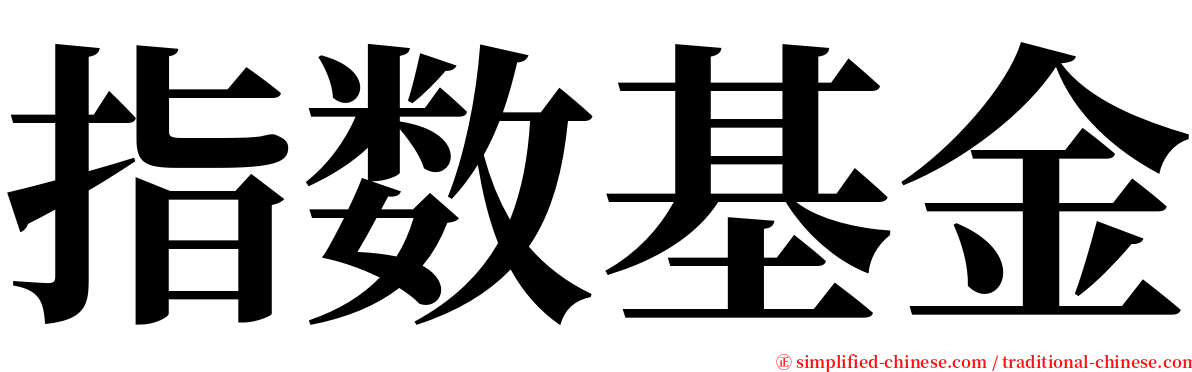 指数基金 serif font