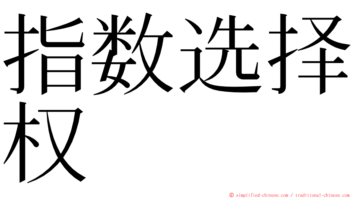 指数选择权 ming font