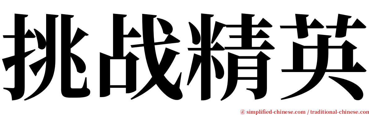 挑战精英 serif font