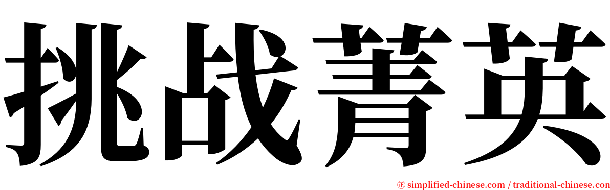 挑战菁英 serif font