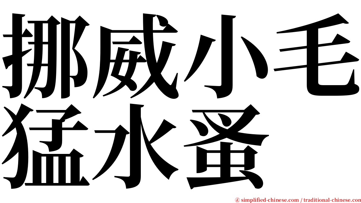 挪威小毛猛水蚤 serif font