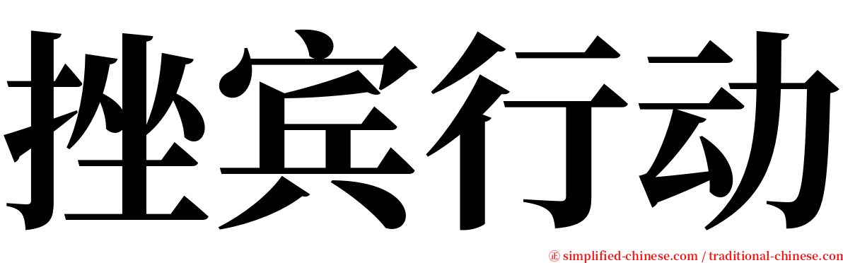 挫宾行动 serif font