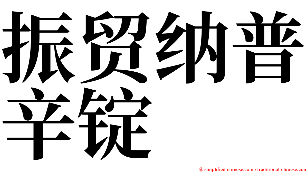 振贸纳普辛锭 serif font