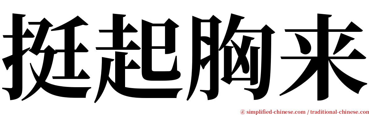 挺起胸来 serif font