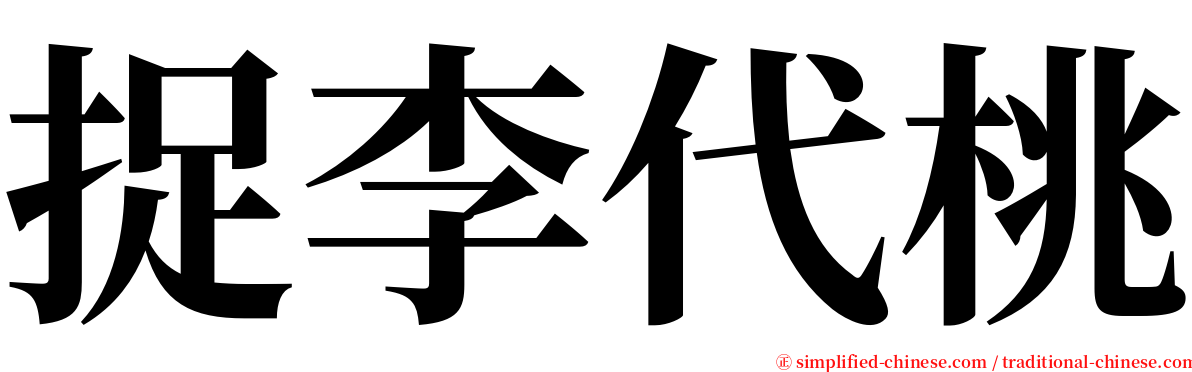 捉李代桃 serif font