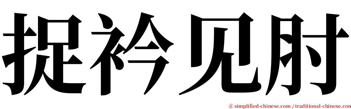 捉衿见肘 serif font