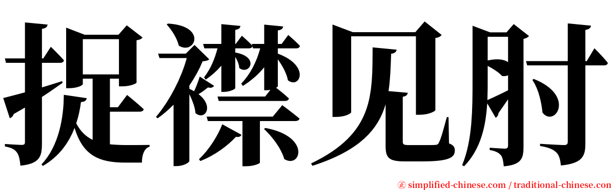 捉襟见肘 serif font