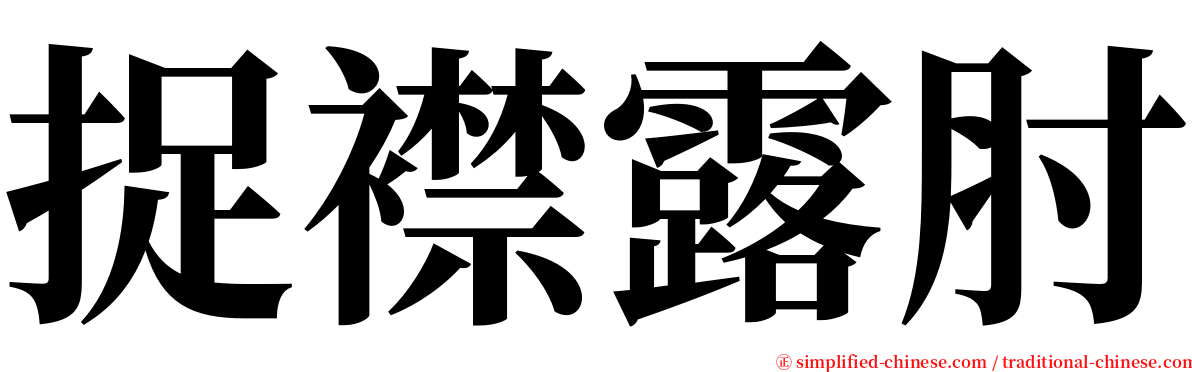 捉襟露肘 serif font