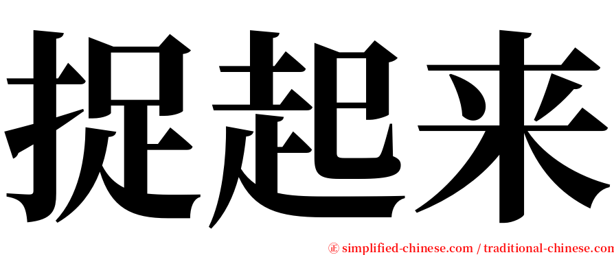 捉起来 serif font