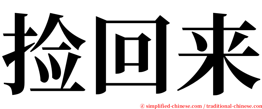 捡回来 serif font