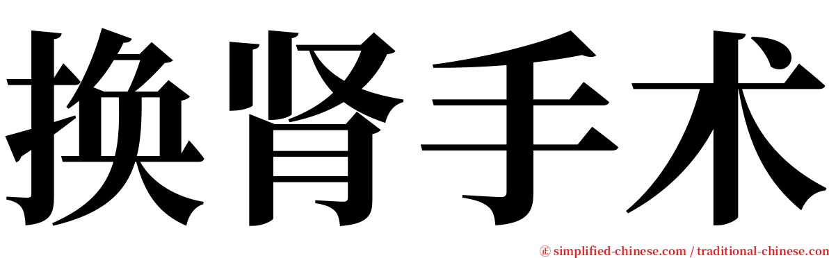 换肾手术 serif font