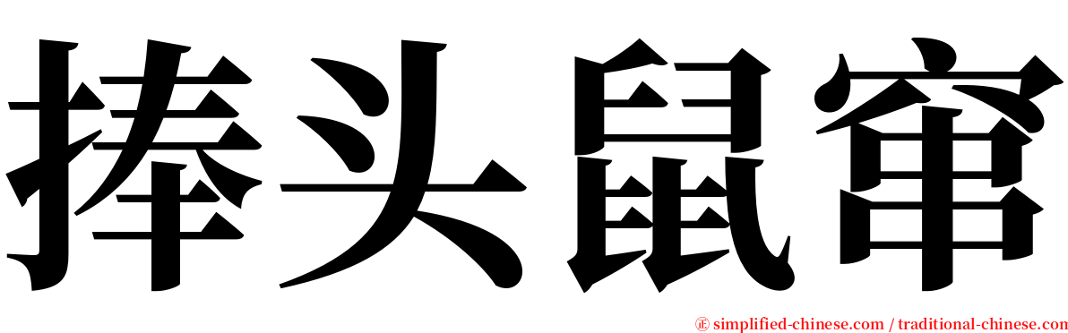 捧头鼠窜 serif font