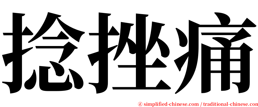 捻挫痛 serif font