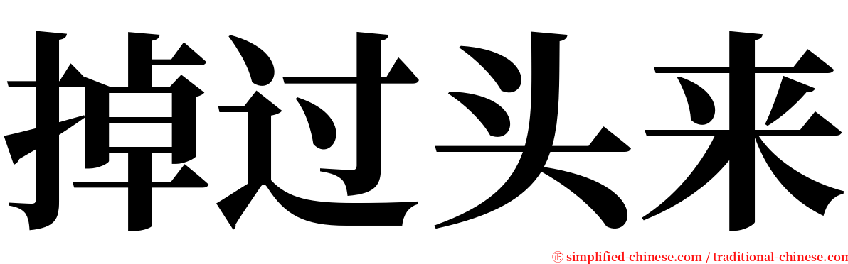掉过头来 serif font
