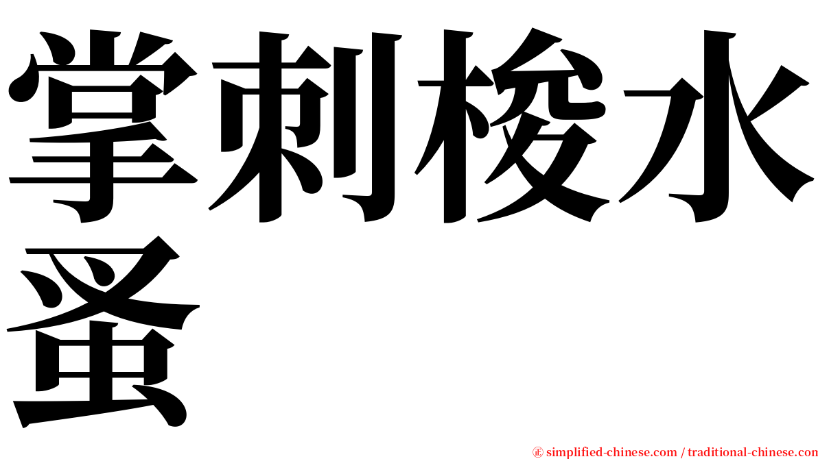 掌刺梭水蚤 serif font