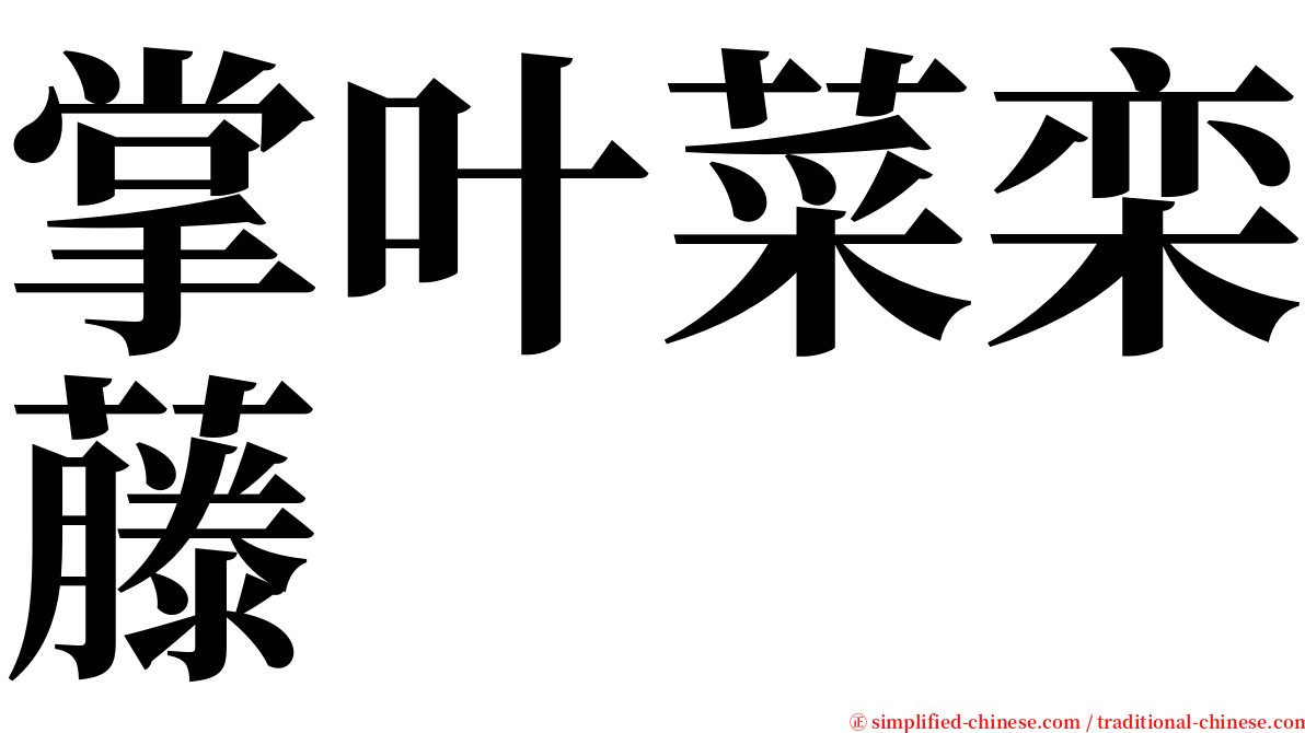 掌叶菜栾藤 serif font