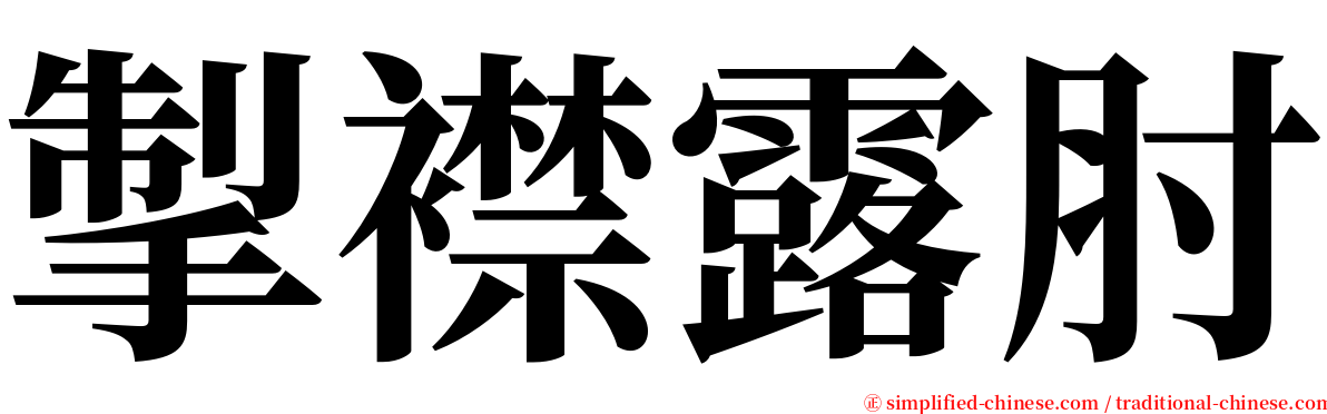 掣襟露肘 serif font