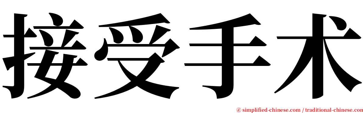 接受手术 serif font