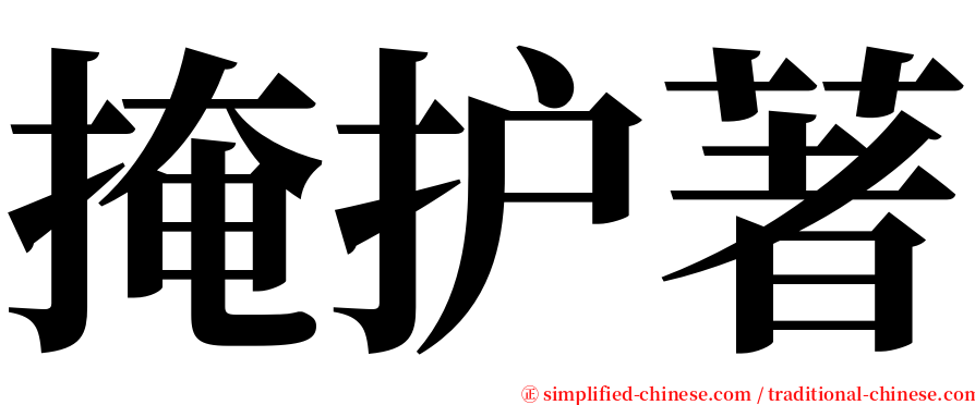 掩护著 serif font