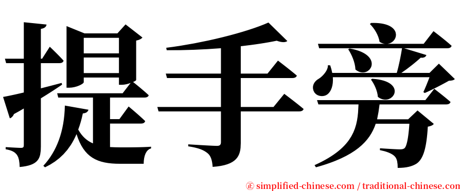 提手旁 serif font