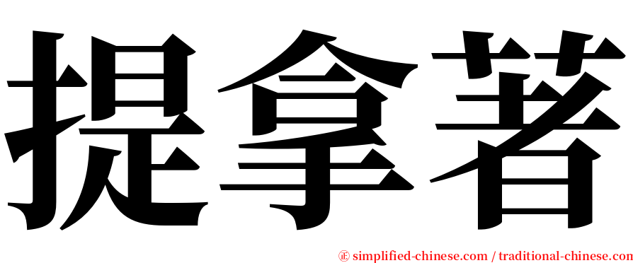 提拿著 serif font